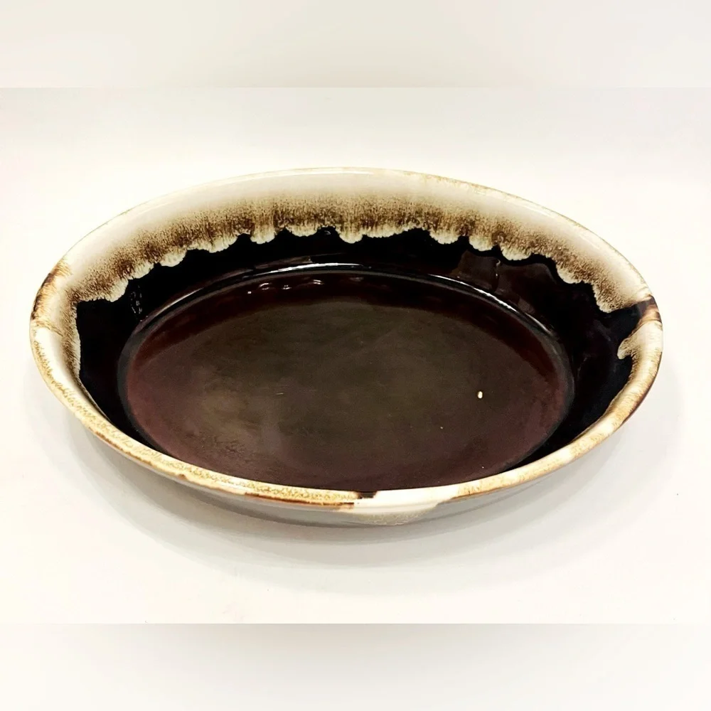 Pfaltzgraff Gourmet Brown Drip Glaze Stoneware Oval Casserole Dish #241 10